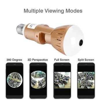 2.0 MP Žarnica Wifi Panoramskih 360 Stopinjsko Kamero Brezžično Žarnice Oko Kamere Cctv Smart Home 3D VR Varnost Lučka Wifi Kamera