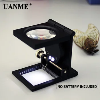 UANME 22 MM 8X Zlaganje Perila Tester Mini Žep Kovinski Magnifiers Krpo Nit Števec Lupo Povečevalno Steklo