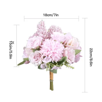 Nordijska Lažne Umetne cvetne Rose Holding Poročni Šopek Svile Cvet za notranje Stranke Tabela Dekoracijo Padec Odlikovanja