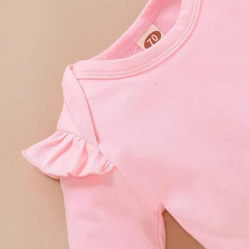 Baby Dekle Oblačila za Novorojenčka Dekle Barva Romper Cvjetnim Tiskanja Suspender Krilo Obleko +Glavo 3pcs Set