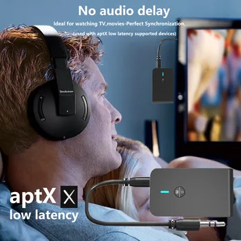 Brezžična tehnologija Bluetooth 5.0 Oddajnik Sprejemnik 3,5 mm RCA Stereo AUX Audio Adapter za Nizke Latence Dual Link za Avto, TV Domačem Stereo