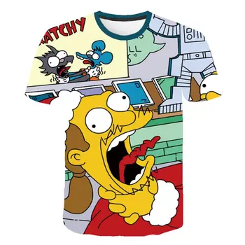 3D Tiskanih Najnovejše Oblačil The Simpsons Moški Ženske t-shirt Priložnostne Harajuku Risanka Smešno Pisanje Tshirt Ulica Nošenje Tee
