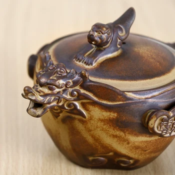 Groba keramika dolgo teng hu yue Crack skodelico čaja kungfu eno čajnik dve skodelici Čaja set za enostavno prenašanje