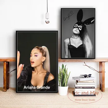 Ariana Grande Pop Glasbe, Star Pevec Platno Slikarstvo Plakatov In Fotografij Slike Na Steni Nordijska Dekoracijo Doma Dekor Affiche