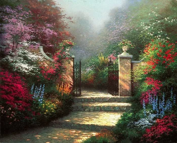 Platno slikarstvo nove 1 kos Thomas Kinkade Viktorijanski Vrt, HD Platno, Tisk Domov dekoracijo dnevne Sobe Umetnosti slikarstva\R170