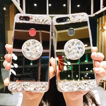 Kristalno Diamond Ogledalo Primeru Telefon Za iPhone 11 Pro 7 8 Plus X XS Max XR Samsung Galaxy S10 S20 S8 S9 S10 Opomba 20 10 8 9 Ultra