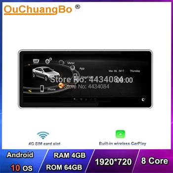 Ouchuangbo 4G Radio Avto GPS Stereo Android 10 Vodja Enote Za Audi A4L A4 2004-2008 MMI 2G Z 8 Core, 4 GB, 64 GB WIFI CarPlay DSP