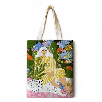 Matisse oljna slika dame torba bombaž in lan nakupovalno vrečko tote vrečko visoko kakovostno zložljivo torbici