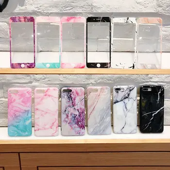 Boucho Mehko IMD Telefon Primeru Vrečke Za iPhone X 6 6s 7 8 Plus Pisane Klasičnih marmorja Hrbtni Pokrovček Brezplačno Darilo Zaščita Telefona Zaslon