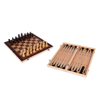 3 v 1 backgammon Lesene Mednarodna Šahovska garnitura Odbor Potovanja Igre, Šah in Backgammon Prepih Zabava
