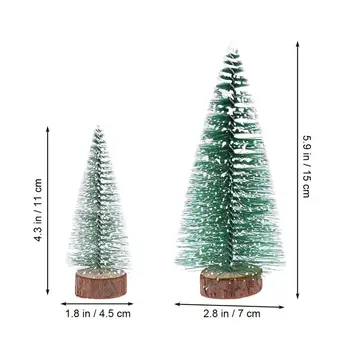 6pcs Mini Božično Drevo Palico, Belo Cedre Namizje Majhno Božično Drevo Bel Božič Cedre Mini Xmas Tree Novo Leto Dekoracijo