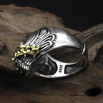 S925 Sterling Srebrni modni nakit letnik Tajski srebro Anillos Cvet obroč moških in žensk maiden angel, nastavljiv srebrni prstani