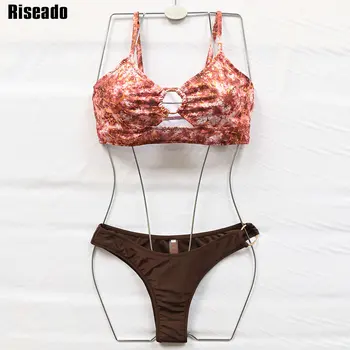 Riseado Gradient Bikini 2021 Kopalke Push Up Kopalke Seksi Bikini Komplet Obroč Kopalke Trak Plažo Brazilski Bikini Poletje