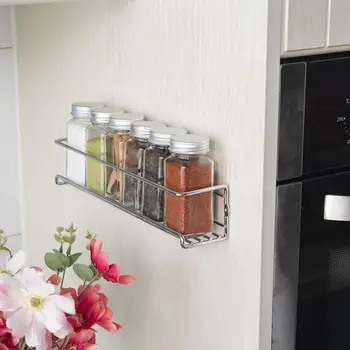 4Pcs Začimbe Rack Kuhinja Wall-mounted Spice Steklenico Obešalnik Gospodinjski Sol Skladiščenje Imetnik