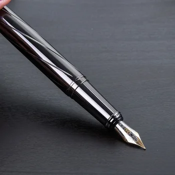 0,5 mm Nove posrebrene Nalivno Pero, Poslovno Darilo Nastavite Dnevni Urad Podpis Pero Pisarniški Material
