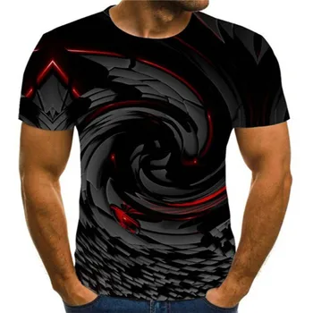 2020 Nov Tri-dimenzionalni vortex T-srajce za Moške Poletne 3D Tiskanja Priložnostne 3D T Shirt Vrhovi Tee XXS-2XL