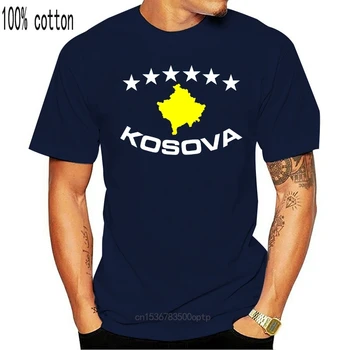 Kul O-Vrat Vrhovi Poletje Vrhovi Majica s kratkimi rokavi T-Shirt Kosovo, Priština Albanija črtasto Majico Tee Shirt Bombaž Modni T-Majice