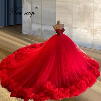 Beaded Večerne Obleke Rdeči Preprogi Obleke 2021 Zelo Zabuhle Formalno Haljo De Soiree Bližnjem Vzhodu Prom Oblačenja Dolgo Dubaj Stranka Oblek
