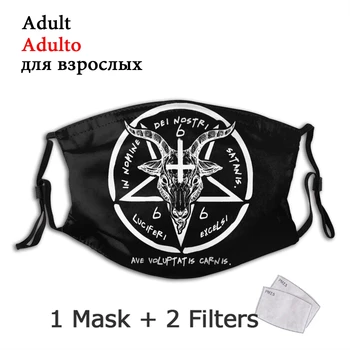 666 Baphomet Non-Enkratno Usta Masko Sigil Satan Anti Meglica Dustproof Maske Z Filtri, Zaščitni Pokrov Respirator