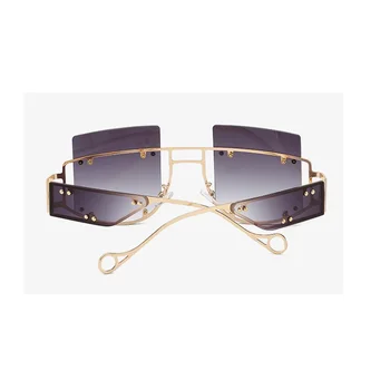 GIFANSEE oversize sončna očala ženske moški očala gradient kvadratnih rimless luksuzne blagovne znamke letnik velik okvir modni odtenki uv400