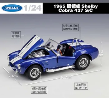 Welly Diecast 1:24 Simulator Klasičnih Kovinskih 1965 Shelby Cobra 427 Model Avtomobila Zlitine Igrača Avto Športni Avto Za Otroke Darilo Zbirka