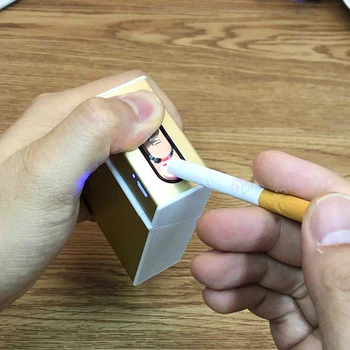 2 V 1 za ponovno Polnjenje Samodejno Elektronsko Cigareto Primeru Polje z USB Prenosni Cinkove Zlitine Windproof Električni Cigaretni Vžigalniki
