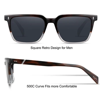 Kvadratni sončna očala moških široko velikost luksuzne blagovne znamke design sončna očala za moške polarizirana