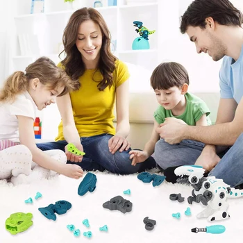 Otroci Demontaža Montaža Dinozaver Puzzle Montessori Igrače, Živali Kombinacija Vijak Gradnik Igrače Za Fante, Dekleta, Otroci,