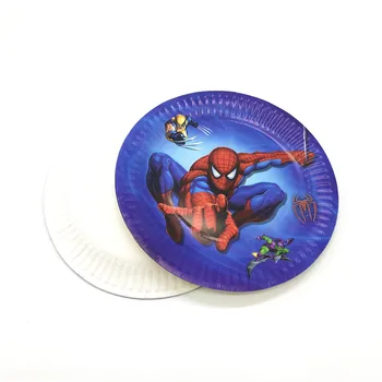 80pcs Spiderman Otroci Rojstni dan Risanka Posode za Enkratno uporabo Nastavitev Papirja Pokal Ploščo Slame Napkin fantje Stranka, Okrasni Material