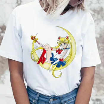 Sailor moon majica s kratkimi rokavi t-shirt igri za vrh korejskih žensk ulzzang tshirt grafični harajuku tees obleka ženske