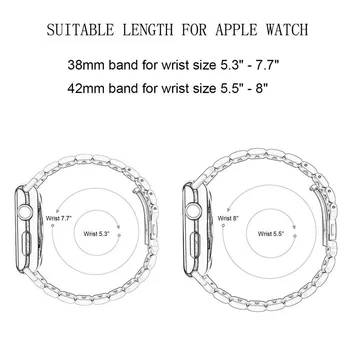Watchbands Za Apple Gledati Serije 6/MP/5/4 40 MM 44 Tri Kroglice iz Nerjavečega Jekla, Trak Za iwatch 3/2/1 38 42MM Band Dodatki