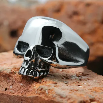 1pc Lastest Design !! Mens vroče Fant Skull Glave Obroč iz Nerjavečega Jekla 316L Punk Stil Obroč