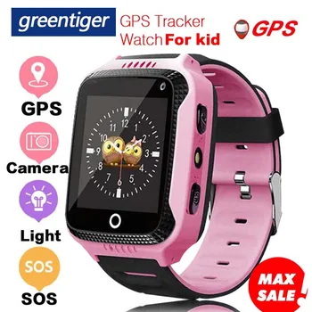 Greentiger Q528 Otrok GPS Pametno Gledati Svetilka, Zaslon na Dotik, Kamero, GPS Tracker Baby Smartwatch otroci Monitor SOS PK Q50 q90
