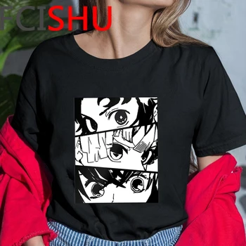 Japonski Anime Demon Slayer Majica s kratkimi rokavi Moški Ulzzang Harajuku Majica 90. letih Risanka Grafiko Kimetsu Ne Yaiba Kul T-shirt Vrh Tees Moški