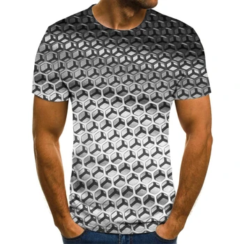 Trendy Poletje moška T-shirt Dame Majica 3D 3D Tiskanje Osebnost Kratek Rokav Hip Hop O Vratu na Vrh
