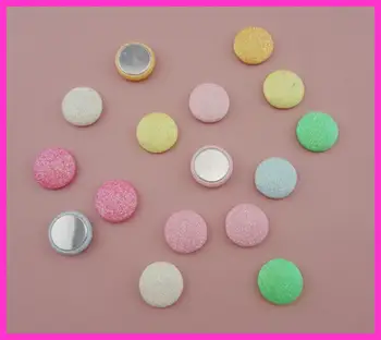 50PCS Izbor Barv 20 mm krog sladko pastelnih bleščice zajeti gumb kroglice z ravno nazaj za DIY trakovi dodatki za lase
