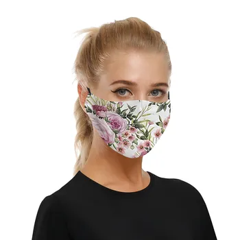 Moški Ženske Modni Cvjetnim Tiskanja Mehka Maska Za Športe Na Prostem Stranka Dustproof Windproof Zaščitne Maske Stroj Za Večkratno Uporabo Tkanine Masko