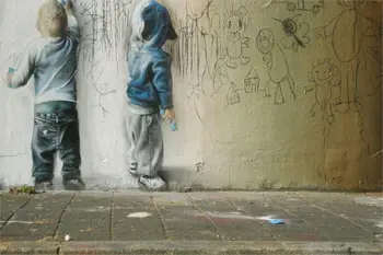 En Kos Plakatov in Fotografij Platno slik Stenskih Poslikav Street Art Banksy Otroci Risanje Pisane Graffiti Art Umetnine Cuadros