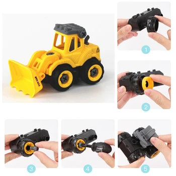 Demontaža Puzzle Inženiring avto zbiranja igrač kopač buldožer igrače za fante Izobraževalne Igrače avtomobilov za fante Božično darilo