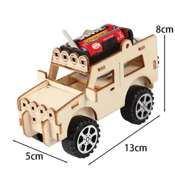 Otrok Znanost Eksperiment Jeep DIY igrače, Električni Komplet Potrebščine za ročno Obrt Fant Darilni Set Zabavno Fizika puzzle Igrača