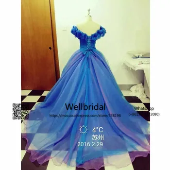 2021 off ramo poročne obleke Žogo Obleke Skp Rokavi z Ruffles Lok novo kostum Vestido De Noiva Poročni Obleki