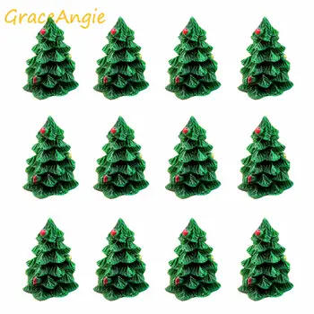 10pcs 3D Božično Drevo Obliko Smolo Chrysoprase Ornament Sluzi Opremo Ugotovitve Božič Dekor Fotografija Rekviziti Doma