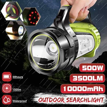 500W Super svetla Zmogljiv USB LED svetilka Iskanje bakle noč lučka lučka za ročno Kamp svetilka, polnilne baterije