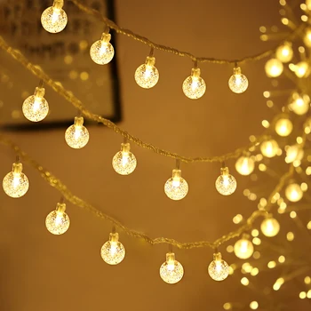 10M 20M Kristalno Kroglice LED Pravljice Niz Lučka za Napajanje USB Lučka za svate Božič Prostem luči Soba Garland Dekoracijo
