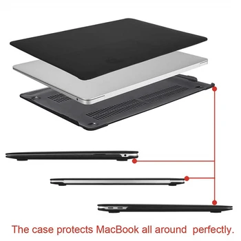 Kristalno\Mat Zaščitni Pokrov Primeru za Macbook Air Pro Retina 11 12 13 Laptop Torba za mac book 13,3 palca z Dotik Bar Lupini