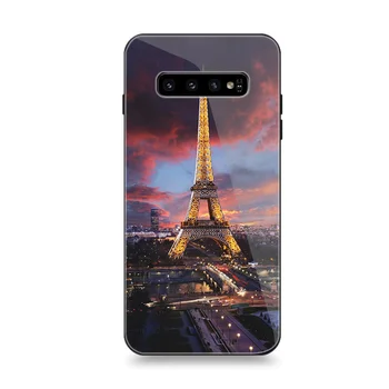 Luksuzni Primeru Telefon Za Samsung A10 A20 A30 A40 A50 A60 A70 A51 A71 Kaljenega Stekla Nazaj Kritje Pariz, Eifflov Stolp