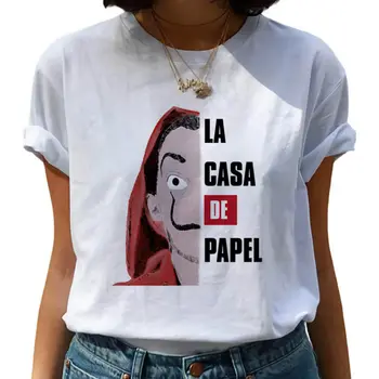 Ženske T-shirt Denar Heist Harajuku T-shirt Dame La Casa De Papel hip-hop T-shirt moda papir hiša T-shirt vrh ženske