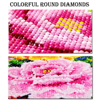 Celoten Kvadratni/Krog Vaja 5D DIY Diamond Slikarstvo sveče cvetje 3D Vezenje Navzkrižno Šiv kompleti 5D Doma Dekor Darilo