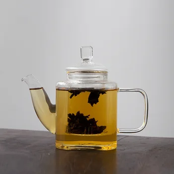 Stekla tetera, kvadratni čaj pot, 400ml speical čaj lonec s steklenim infuser