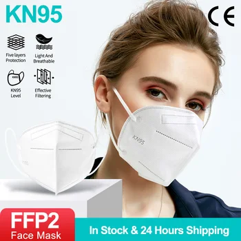 KN95 Maske ffp2mask 5 Plasti Usta Masko za enkratno uporabo KN95 Respirator ffp3mask FFP3 Odraslih Zaščitne maske za obraz Mascarillas Masken CE
